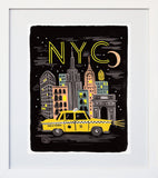 Bon Voyage New York White Frame