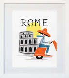 Bon Voyage Rome White Frame