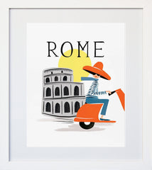 Bon Voyage Rome White Frame