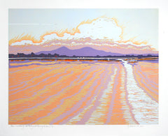 Linocut Print - Chardonnay Over The Bay All The Way To The USA Unframed