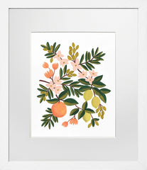 Citrus Floral White Frame