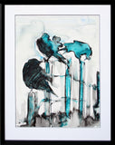 Original - Crows On Poles Framed