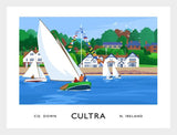 Co Down - Cultra Sailing-40 x 30-White Box Frame (No Mount)