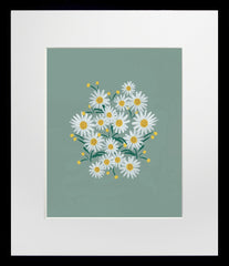Daisies Sage - Black Frame