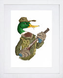 Animals - Duck  Frame White 