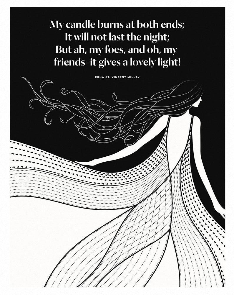 Edna St. Vincent Millay - My Candle Unframed