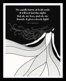 Edna St. Vincent Millay - My Candle Black Box Frame