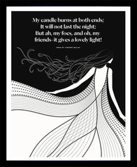 Edna St. Vincent Millay - My Candle Black Box Frame