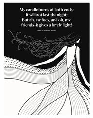 Edna St. Vincent Millay - My Candle Unframed