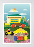Family Camper White Frame