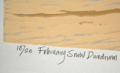 Linocut Print - Co Down February Snow, Dundrum