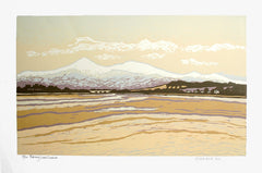 Linocut Print - Co Down February Snow Dundrum Unframed
