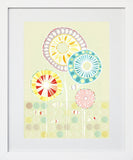 Flowers In Green Frame White