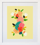 Flowers White Frame
