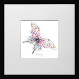 Print Open Edition Animals - Flutterfly-12 x 12-Small Flat Black Frame