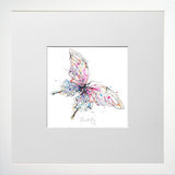 Print Open Edition Animals - Flutterfly-12 x 12-Small Flat White Frame