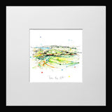 Print Open Edition Golf - Royal Portrush from the 15th-12 x 12-Small Flat Black Frame