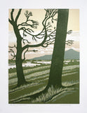 Linocut Print - Co Down From Dundrum Castle Unframed