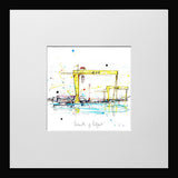 Print Open Edition Landscapes - Giants Of Belfast-12 x 12-Small Flat Black Frame