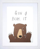 Drinks Gin - Gin And Bear It White Frame