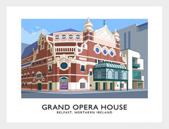 Belfast - Grand Opera House Frame White 40x30 No Mount