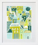 Green Houses Frame White 18x25