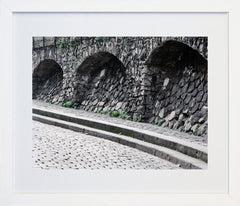 Paris In Grey - Stone Archways Frame White 