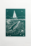 Lino Print - Hebrides 1 Unframed