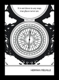 Herman Melville - Map -38 x 53.5-Flat Black Frame
