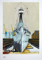 Print - Belfast HMS Caroline-29.5 x 42-Unframed