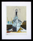 Print - Belfast HMS Caroline-29.5 x 42-Black  Frame