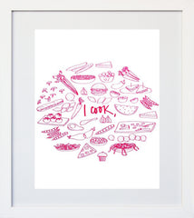 I Cook White Frame