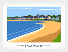 Co Down - Ballywalter Frame White 40x30 No Mount
