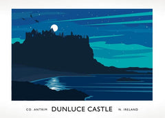 Co Antrim - Dunluce Castle Aurora Unframed 40x30