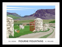 Co Down - Mourne Mountains  Frame Black 40x30 No Mount