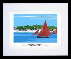 Co Down - Portaferry Sailing Boats Frame Black 40x30 With Mount