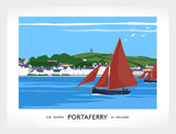 Co Down - Co Down - Portaferry Sailing Boats Frame White 40x30 No Mount