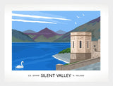 Co Down - Mourne Mountains Silent Valley Frame White 40x30 No Mount