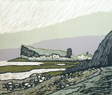 Linocut Print - Co Antrim Kinbane Castle 2018