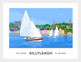 Co Down -Co Down - Killyleagh  Frame White 40x30 No Mount Killyleagh-40 x 30-White Box Frame (No Mount)