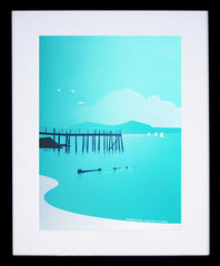 Kinnegar Pier, Holywood Black Frame (With Mount)