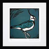 Lino Print - Lapwing Black Frame