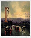 Print - Cars And Cranes-57 x 65-Unframed