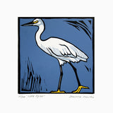 Lino Print - Little Egret Unframed