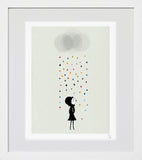 Mademoiselle Under the Rain White Frame