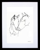 Animals Horse - Mare and Foal Black Frame