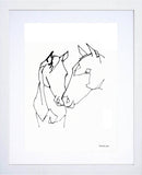 Animals Horse - Mare and Foal White Frame