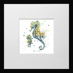 Print Open Edition Animals - Mini Me-12 x 12-Small Flat Black Frame