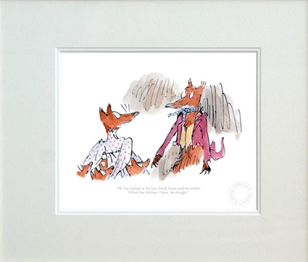 Quentin Blake Prints | Fantastic Mr Fox | Four Small Foxes – Yard Gallery