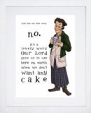 Father Ted - Mrs Doyle - No Is A Lovely Word White  Frame